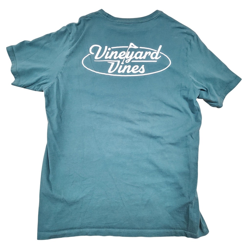 Vineyard Vines T-Shirt Mens M Teal Pocket Logo Short Sleeve Cotton Casual